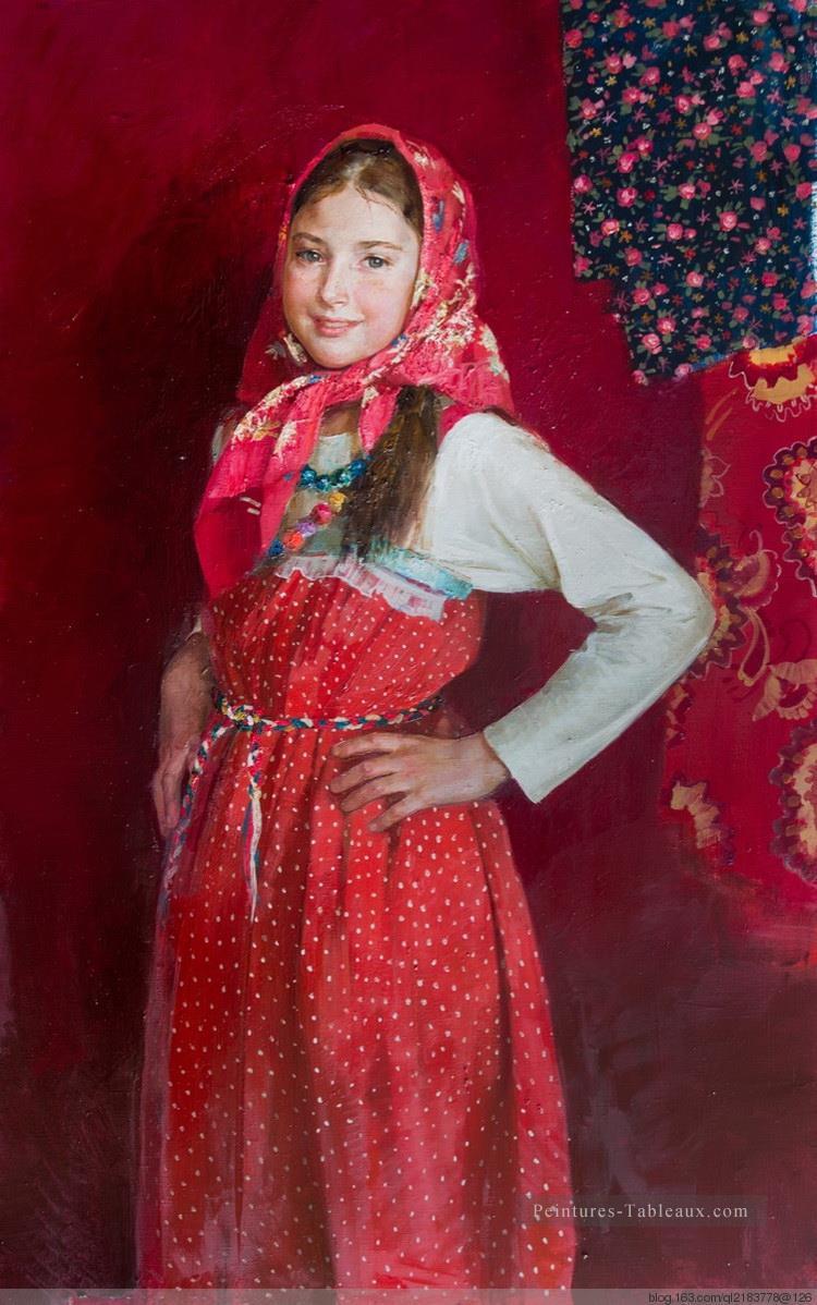 Pretty Little fille NM Tadjikistan 17 impressioniste Peintures à l'huile